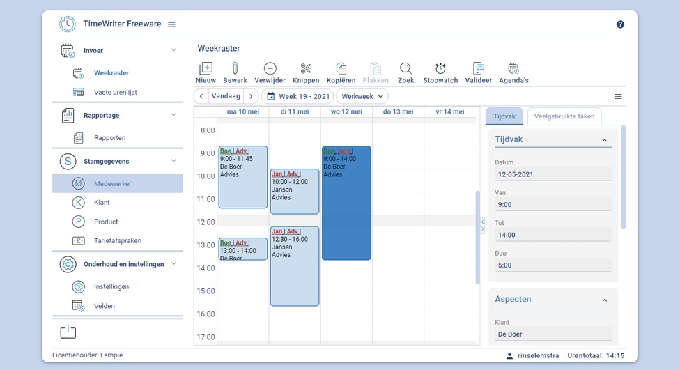 Gratis urenregistratie software Gratis urenregistratie software